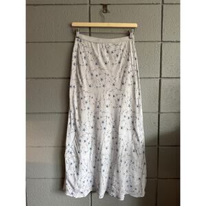 Vintage Y2K Women's Blue Floral Midi Skirt Cottagecore Prairie Boho size PS